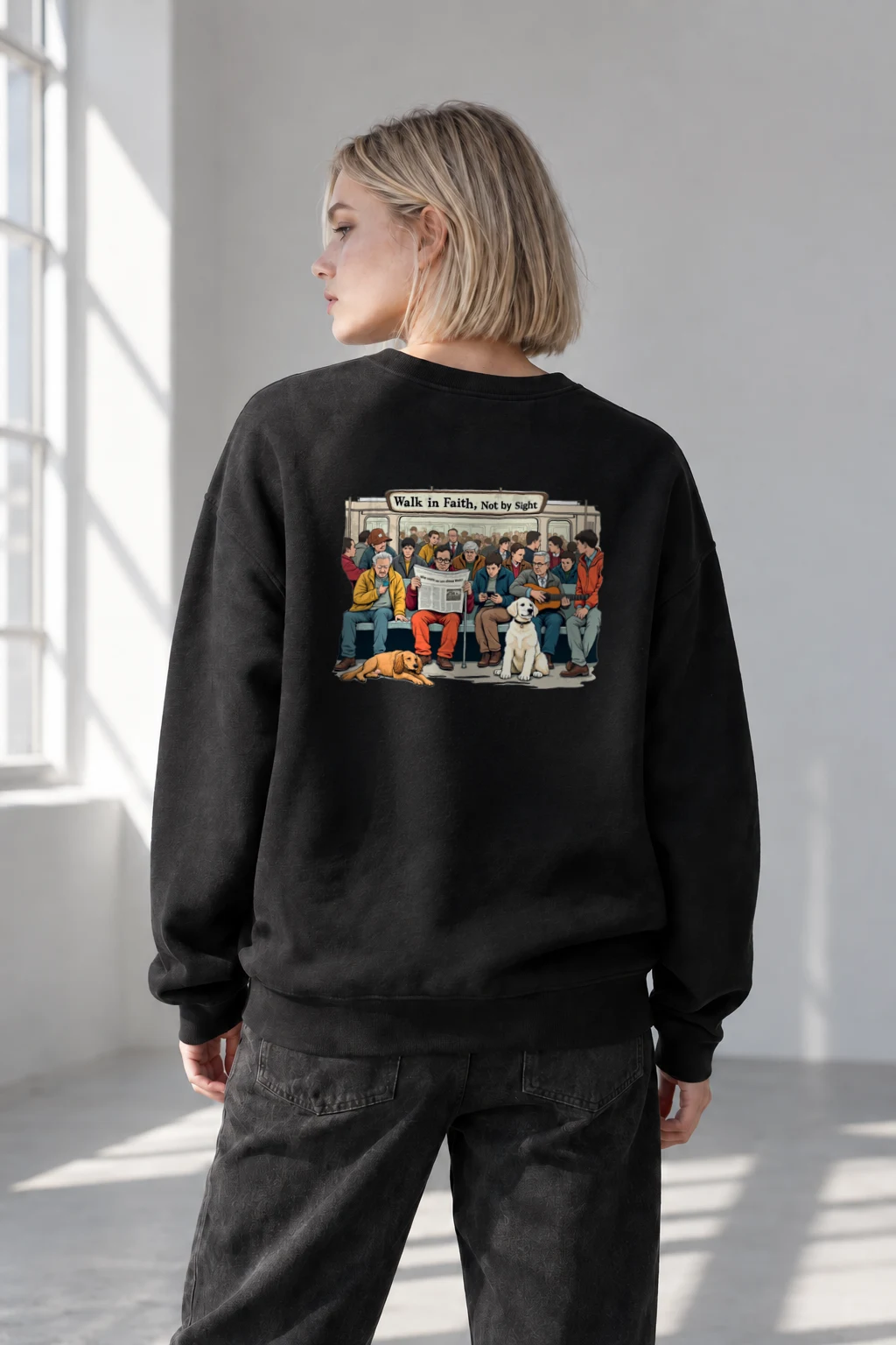 "Walk In Faith" Heavy Blend Unisex Crewneck Sweatshirt | Gildan 18000
