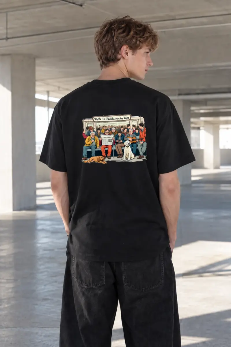 "Walk In Faith" Heavyweight Unisex Crewneck T-shirt | Gildan 5000
