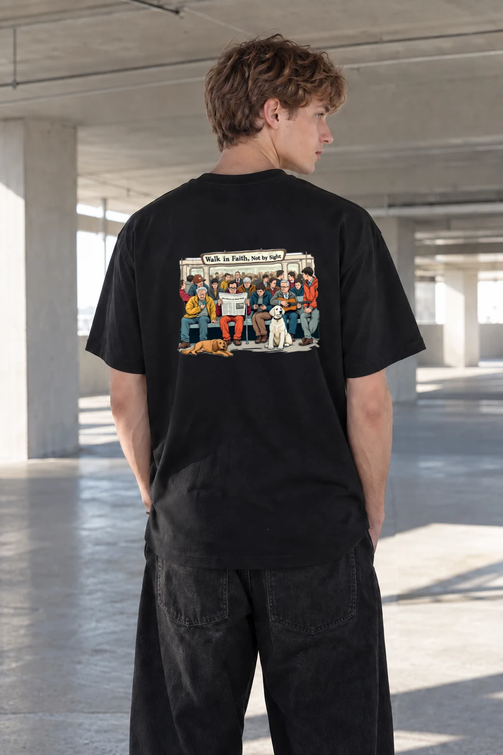 "Walk In Faith" Heavyweight Unisex Crewneck T-shirt | Gildan 5000
