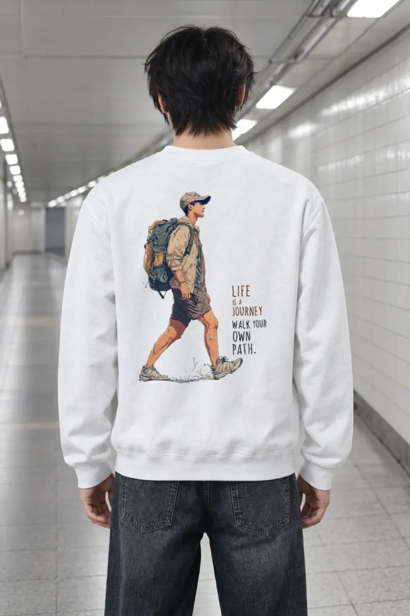 "Walk Your Own Path" Heavy Blend Unisex Crewneck Sweatshirt | Gildan 18000