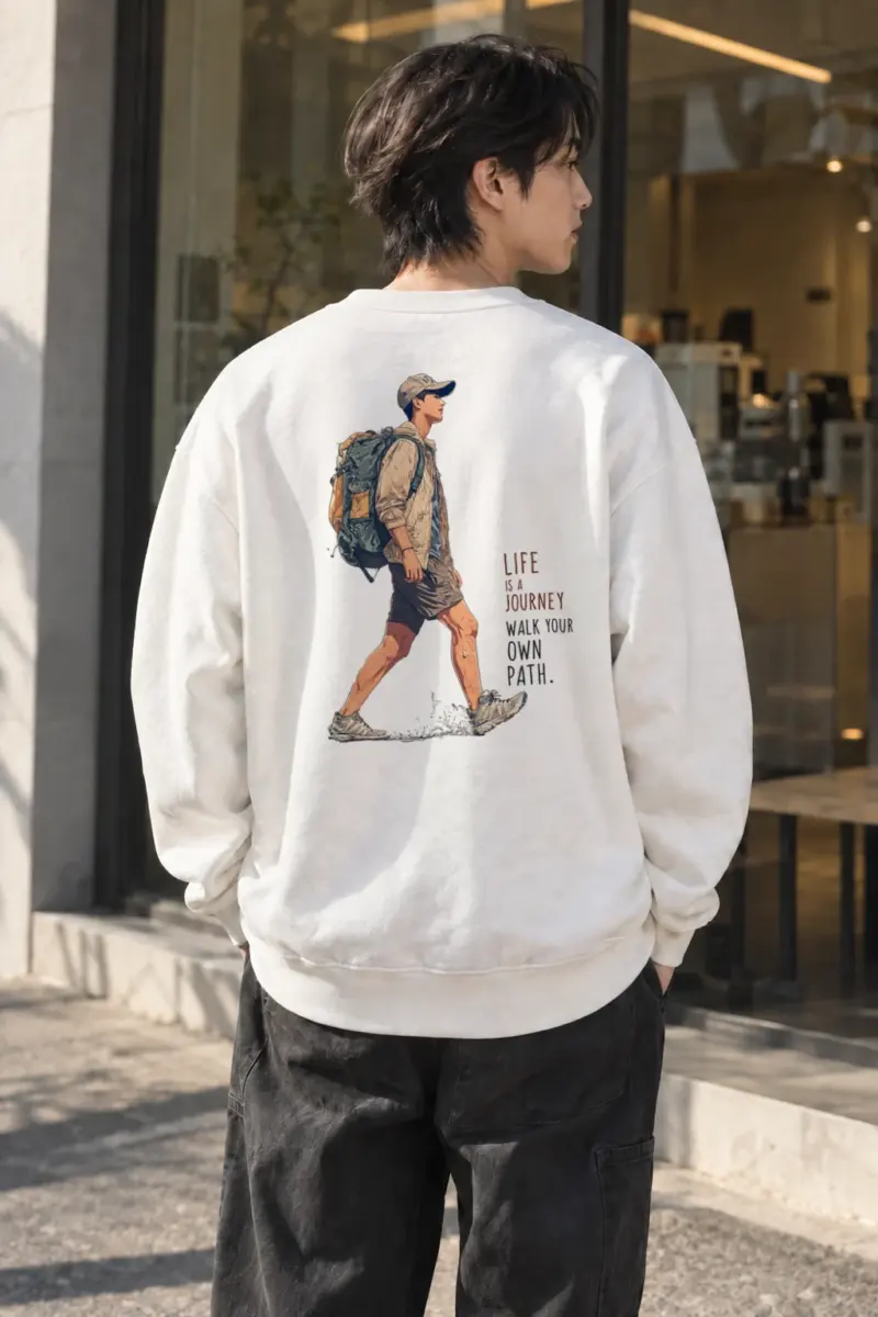 "Walk Your Own Path" Heavy Blend Unisex Crewneck Sweatshirt | Gildan 18000