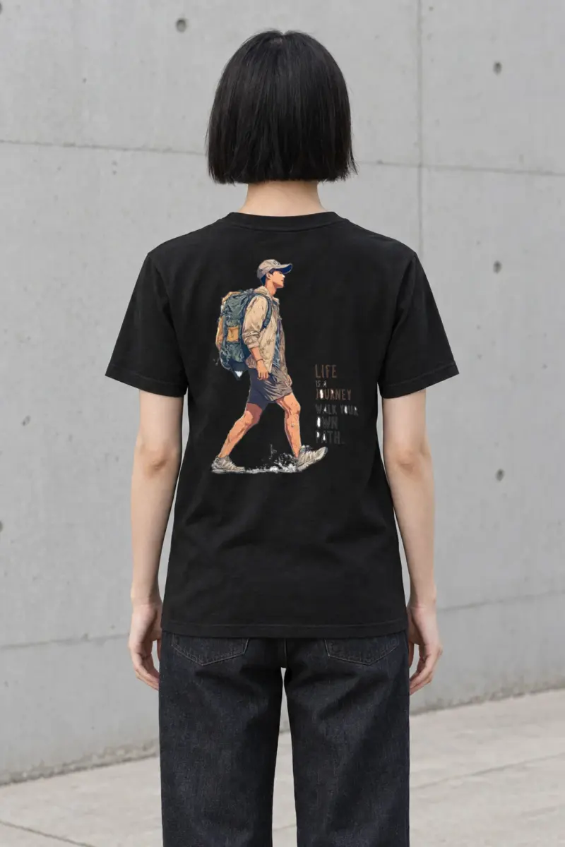 "Walk Your Own Path" Heavyweight Unisex Crewneck T-shirt | Gildan 5000