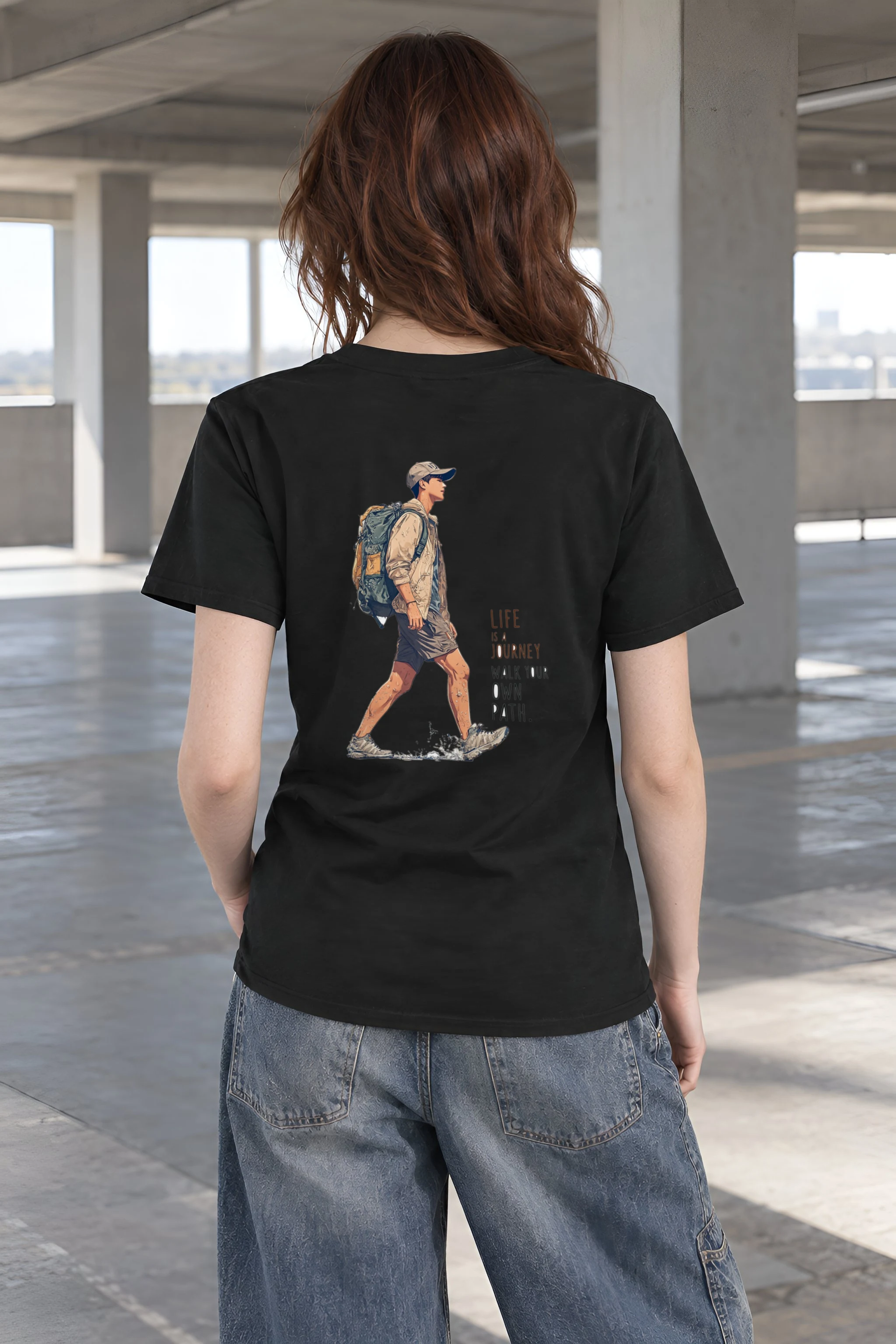 "Walk Your Own Path" Heavyweight Unisex Crewneck T-shirt