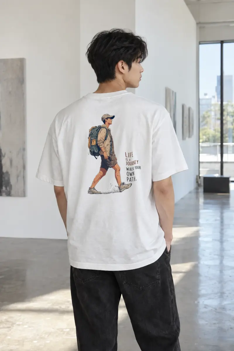 “Walk Your Own Path” Heavyweight Unisex Crewneck T-shirt | Gildan 5000