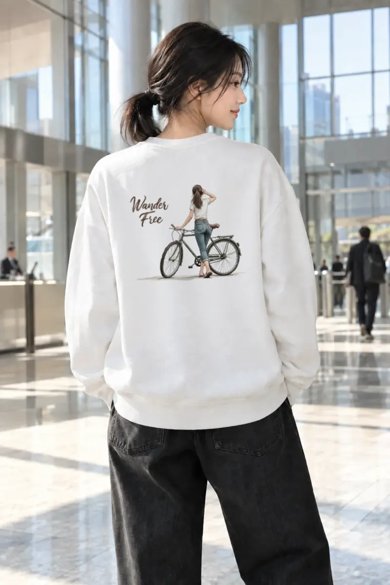 “Wander Free Bicycle” Heavy Blend Unisex Crewneck Sweatshirt | Gildan 18000
