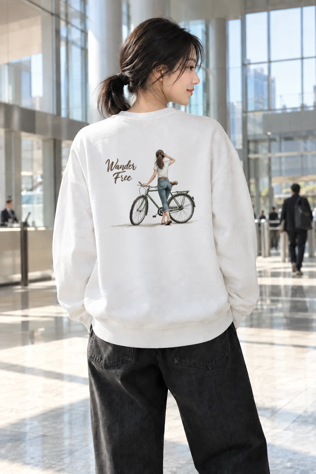 "Wander Free Bicycle" Heavy Blend Unisex Crewneck Sweatshirt | Gildan 18000