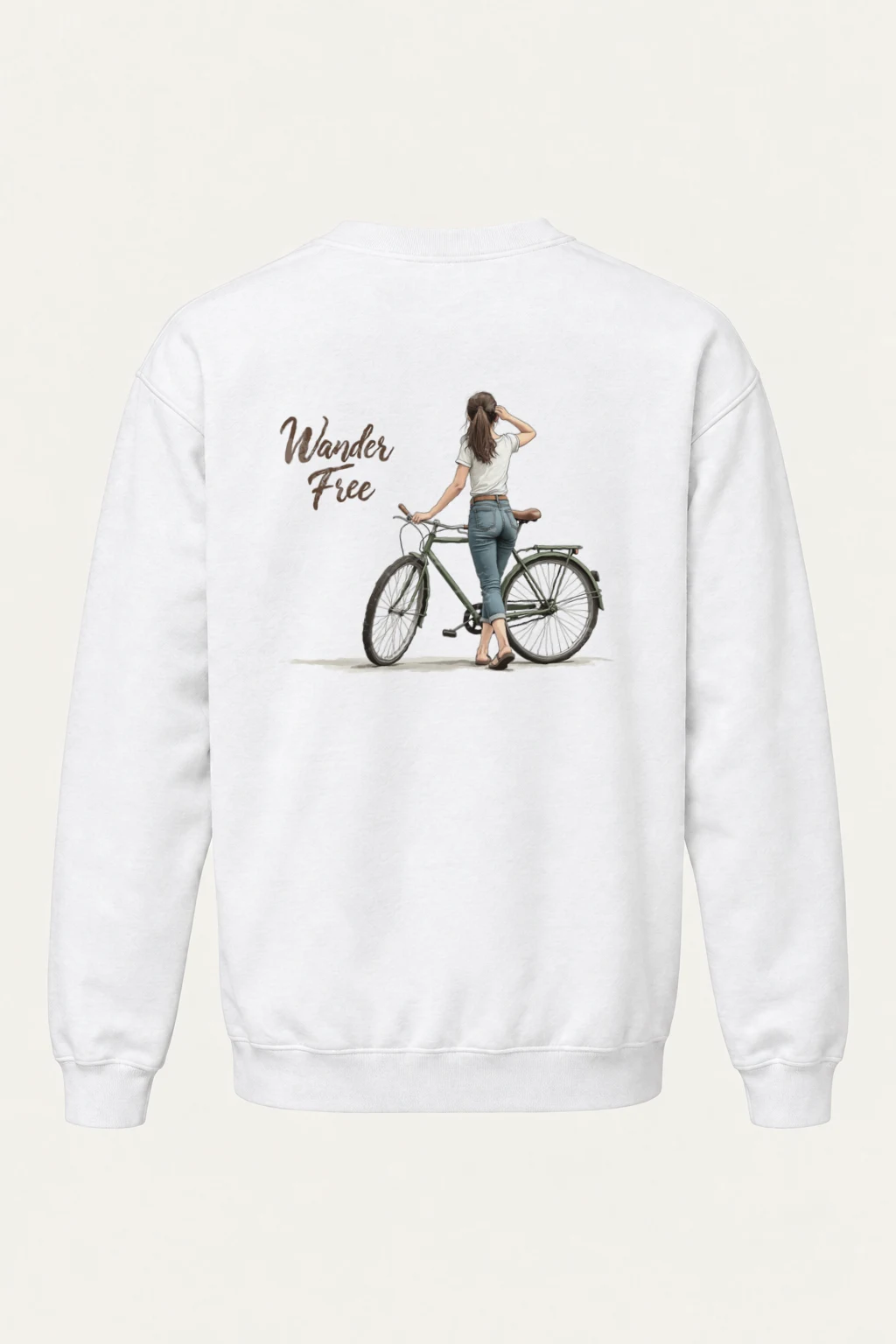 "Wander Free Bicycle" Heavy Blend Unisex Crewneck Sweatshirt | Gildan 18000