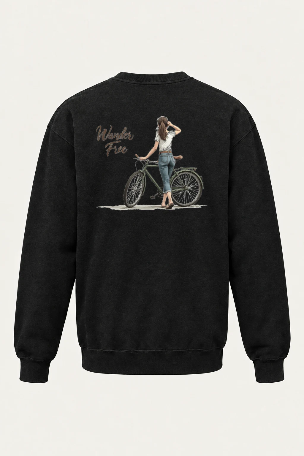 "Wander Free Bicycle" Heavy Blend Unisex Crewneck Sweatshirt | Gildan 18000