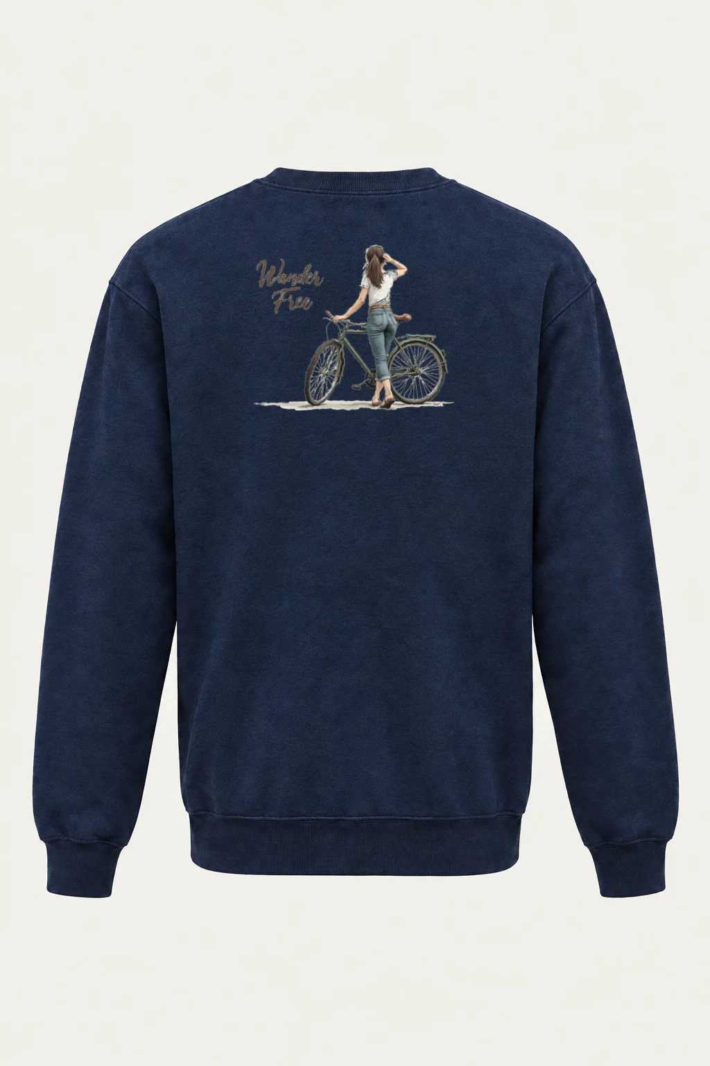 "Wander Free Bicycle" Heavy Blend Unisex Crewneck Sweatshirt | Gildan 18000