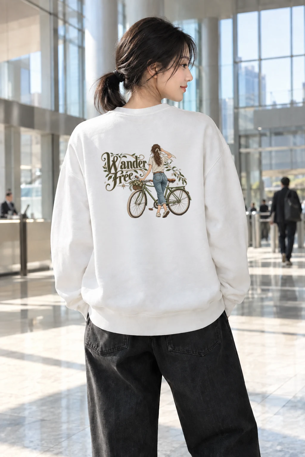 "Wander Free" Heavy Blend Unisex Crewneck Sweatshirt | Gildan 18000