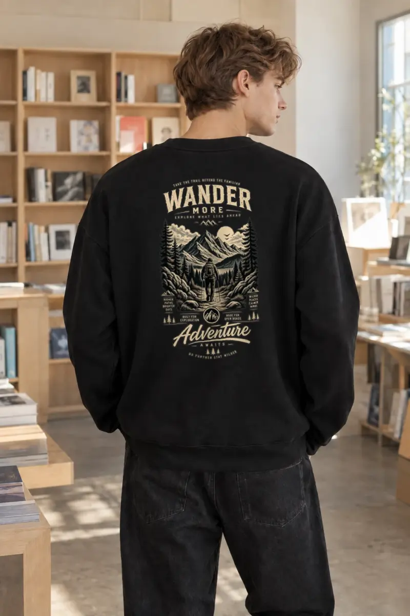 "Wander More" Heavy Blend Unisex Crewneck Sweatshirt | Gildan 18000