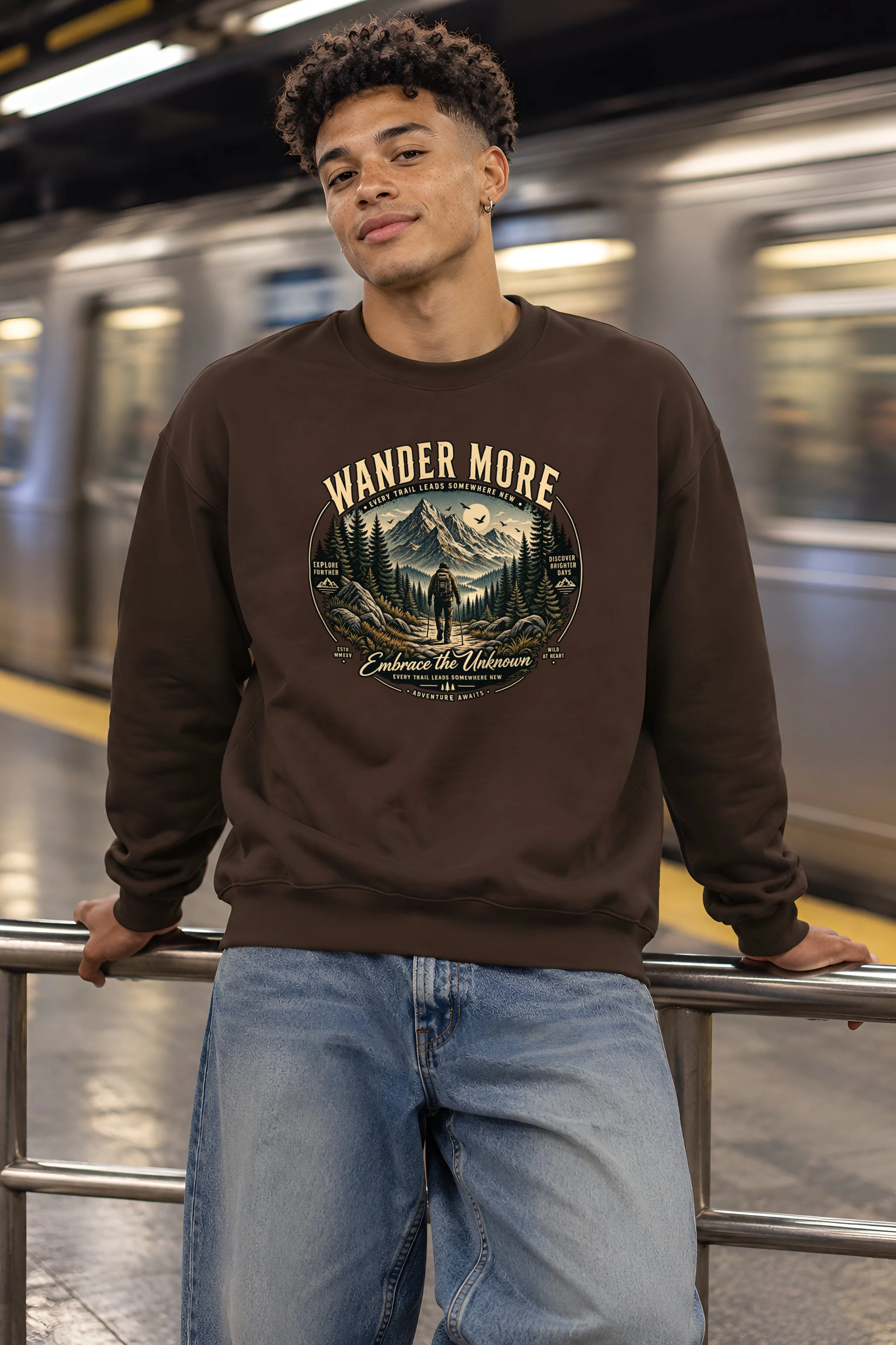"Wander More" 1 Crewneck Sweatshirt