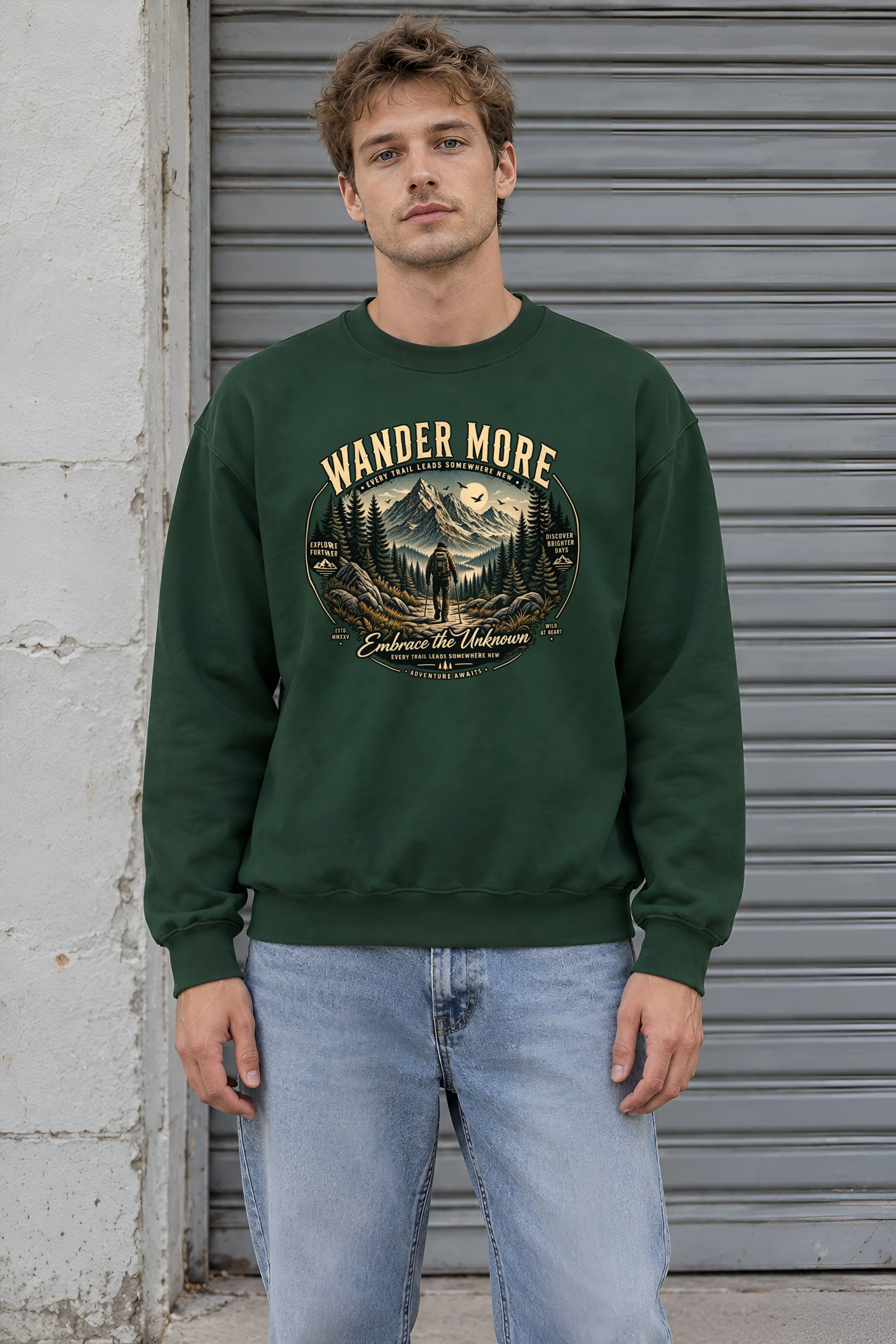 "Wander More" 1 Crewneck Sweatshirt