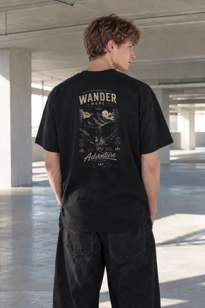 “Wander More” Heavyweight Unisex Crewneck T-shirt | Gildan 5000