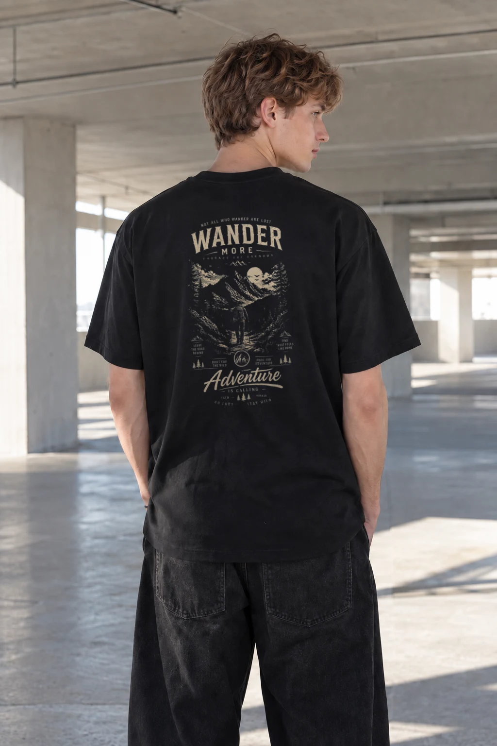 "Wander More" Heavyweight Unisex Crewneck T-shirt | Gildan 5000