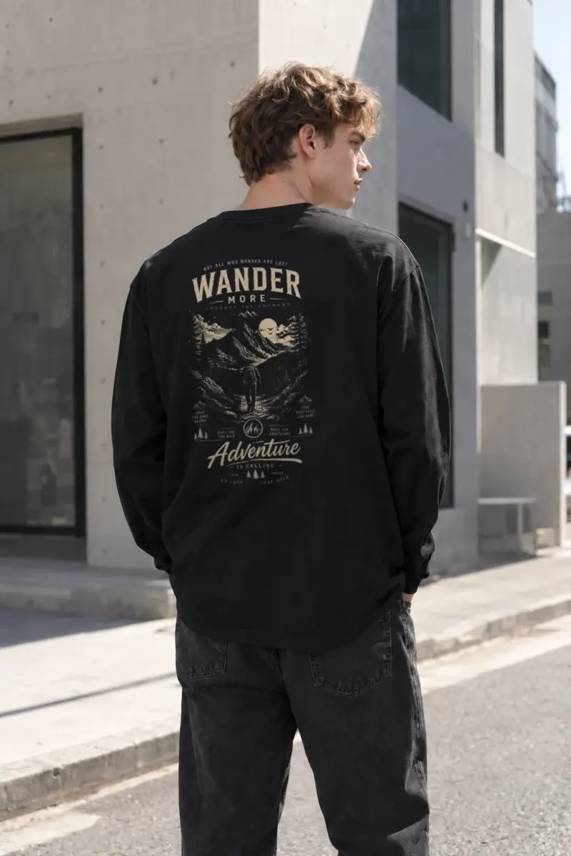“Wander More” Unisex Longsleeve T-shirt | Gildan 2400