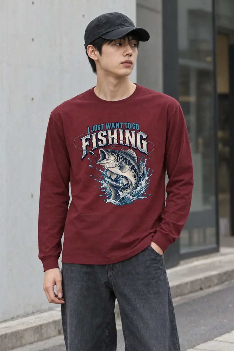 "Want To Go Fishing" Unisex Longsleeve T-shirt