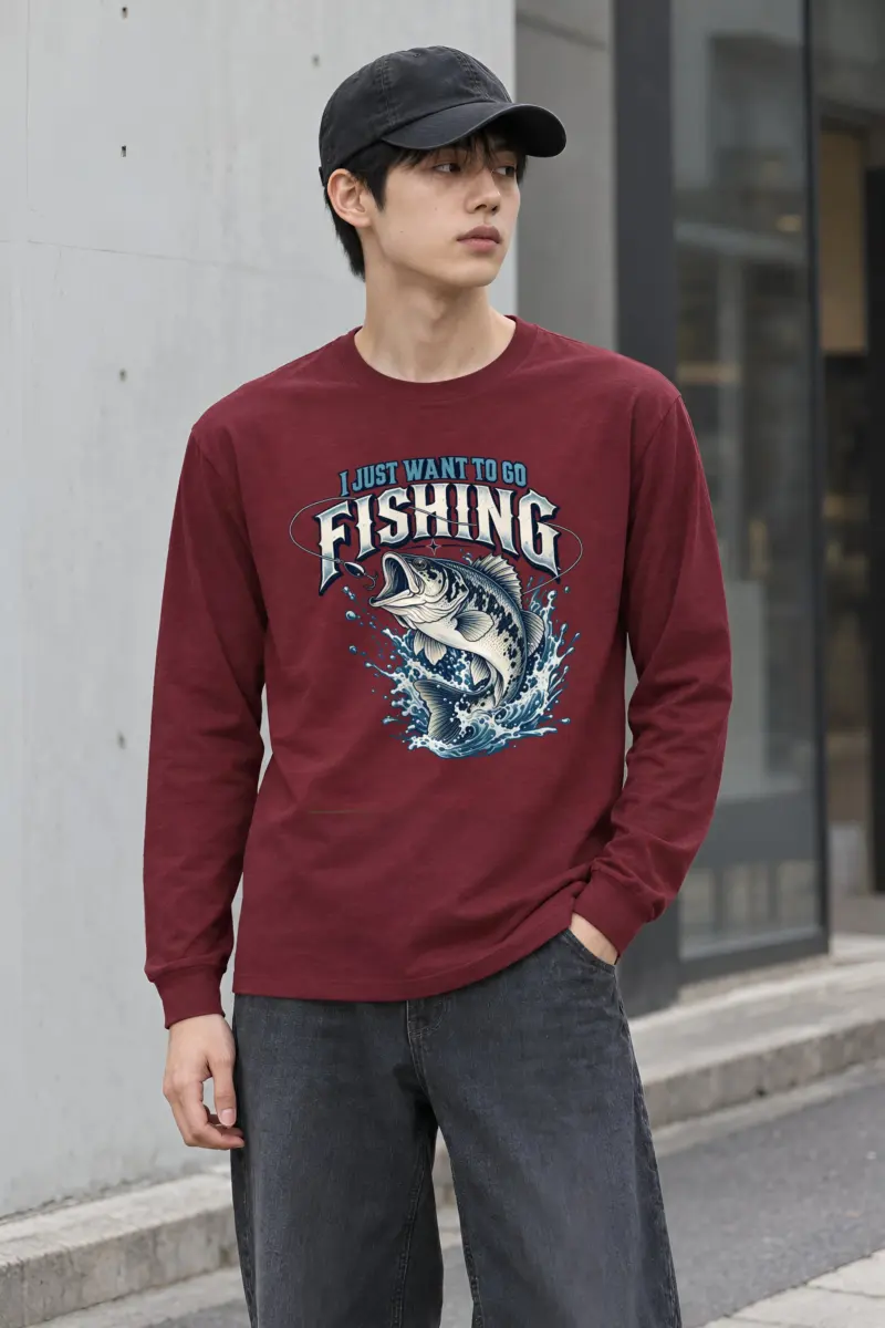 "Want To Go Fishing" Unisex Longsleeve T-shirt