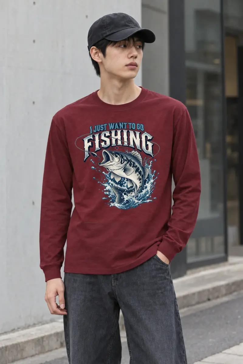 "Want To Go Fishing" Unisex Longsleeve T-shirt