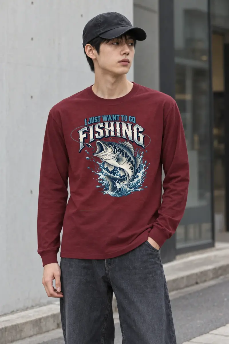 "Want To Go Fishing" Unisex Longsleeve T-shirt | Gildan 2400