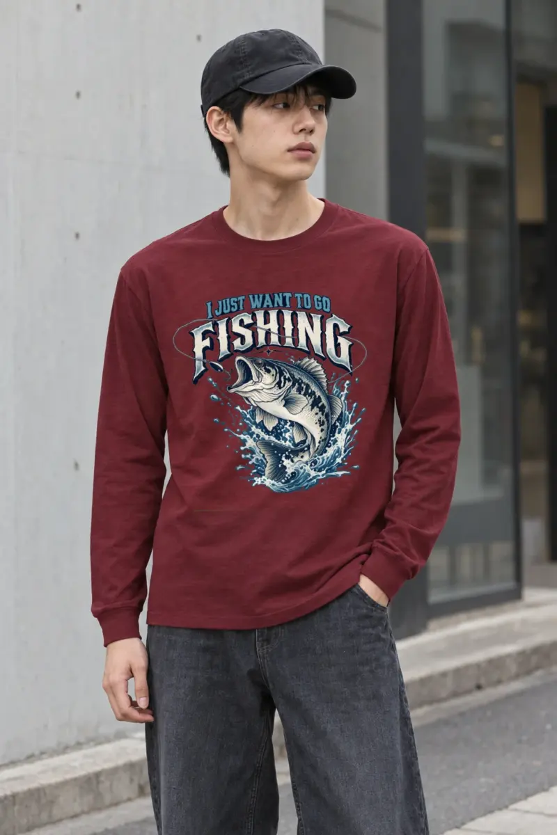 "Want To Go Fishing" Unisex Longsleeve T-shirt