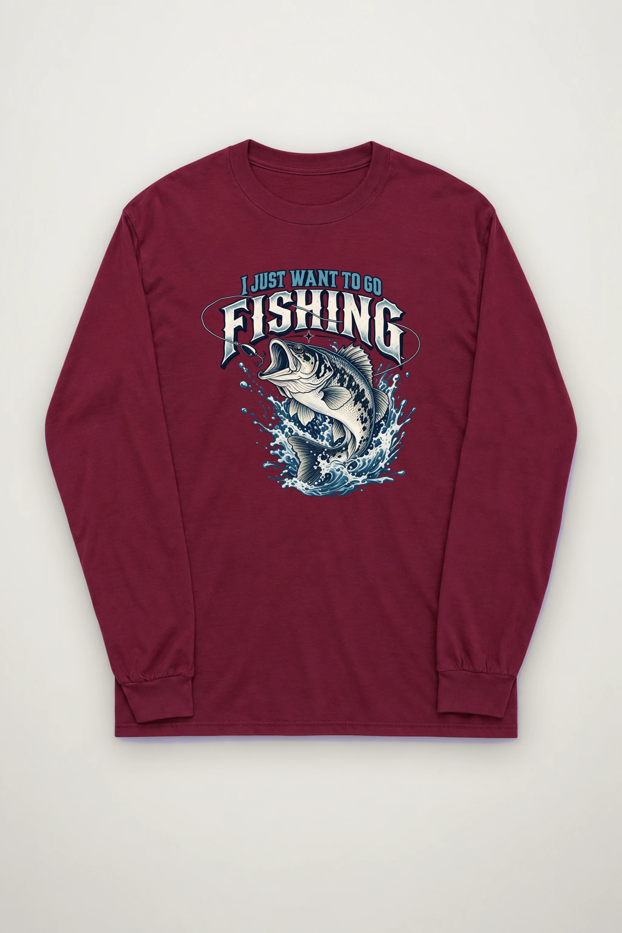 "Want To Go Fishing" Unisex Longsleeve T-shirt