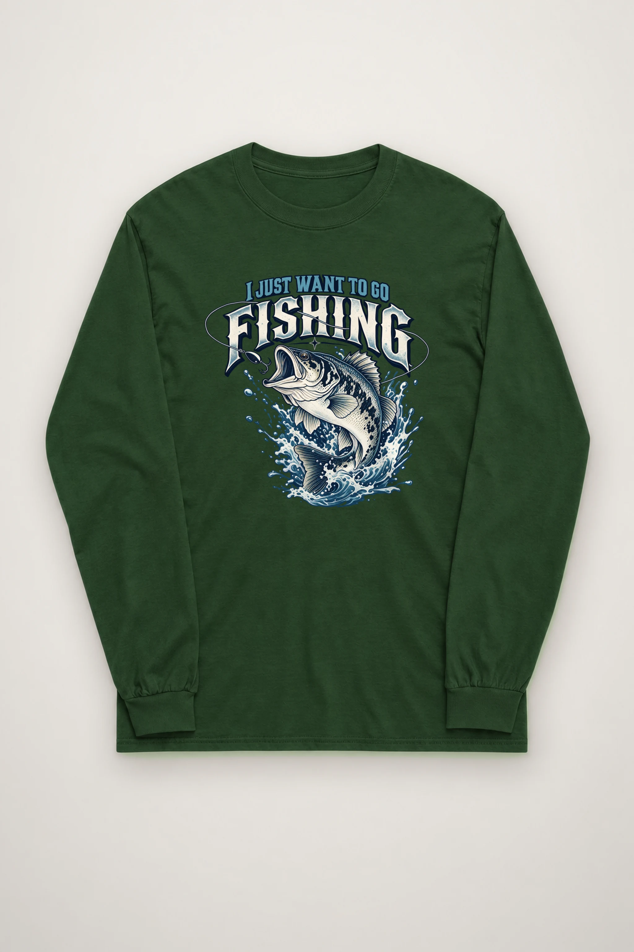 "Want To Go Fishing" Unisex Longsleeve T-shirt