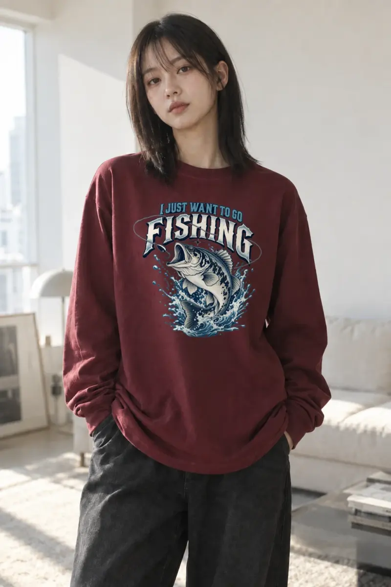"Want To Go Fishing" Unisex Longsleeve T-shirt | Gildan 2400