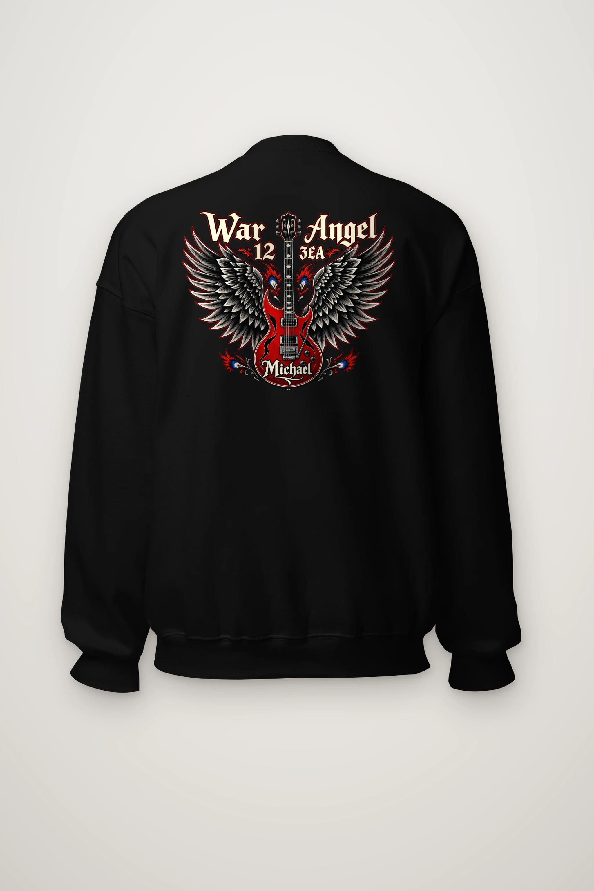 "War Angel Guitar" Heavy Blend Unisex Crewneck Sweatshirt