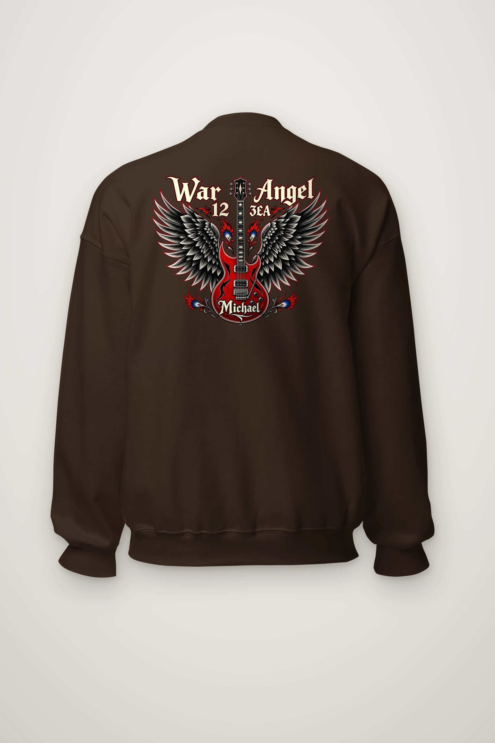 "War Angel Guitar" Heavy Blend Unisex Crewneck Sweatshirt