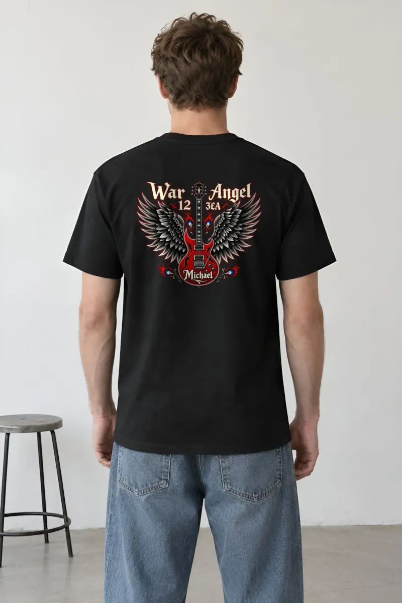 "War Angel Guitar" Heavyweight Unisex Crewneck T-shirt