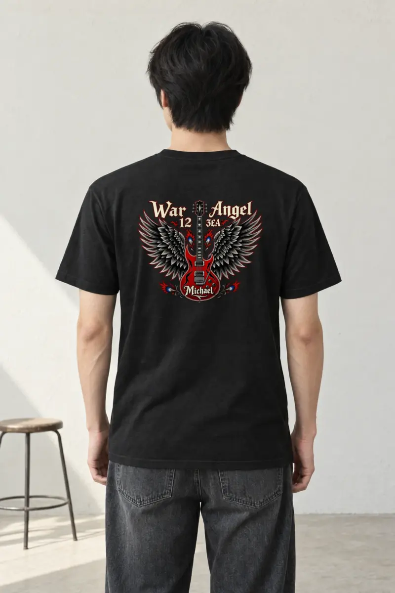 "War Angel Guitar" Heavyweight Unisex Crewneck T-shirt