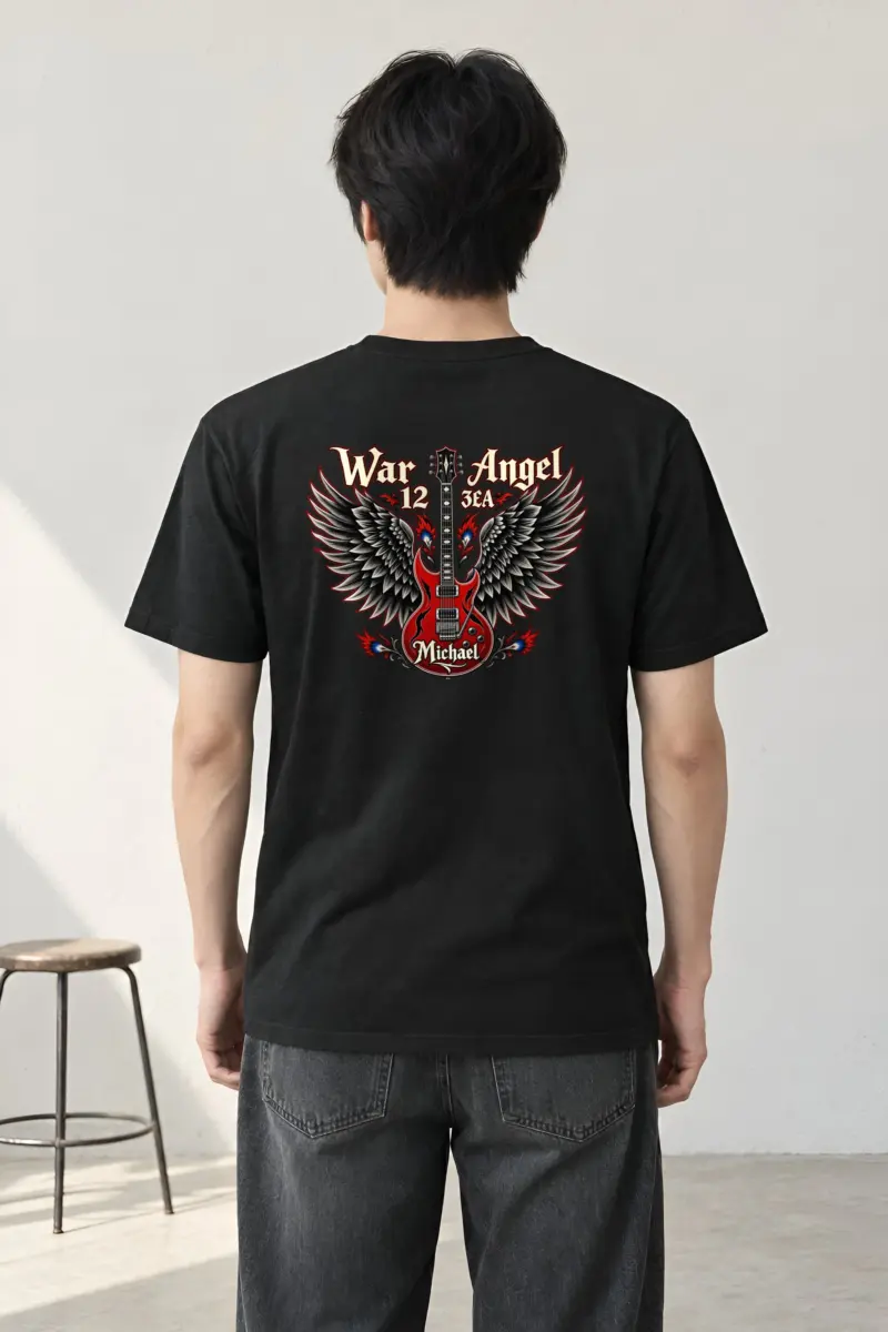 "War Angel Guitar" Heavyweight Unisex Crewneck T-shirt