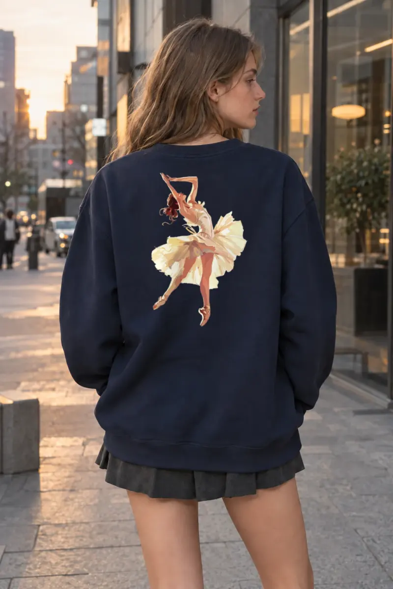 "Watercolor Ballet Leap" Heavy Blend Unisex Crewneck Sweatshirt | Gildan 18000