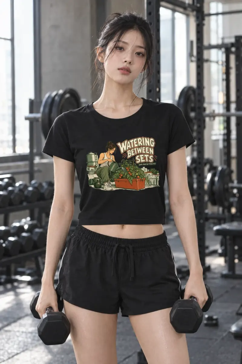"Watering Between Sets" Women's Crop Tee