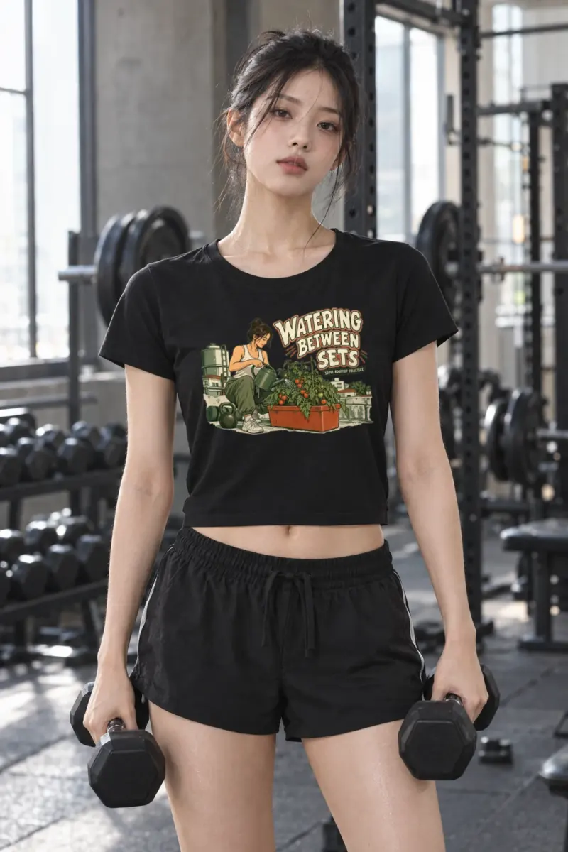 "Watering Between Sets" Women's Crop Tee