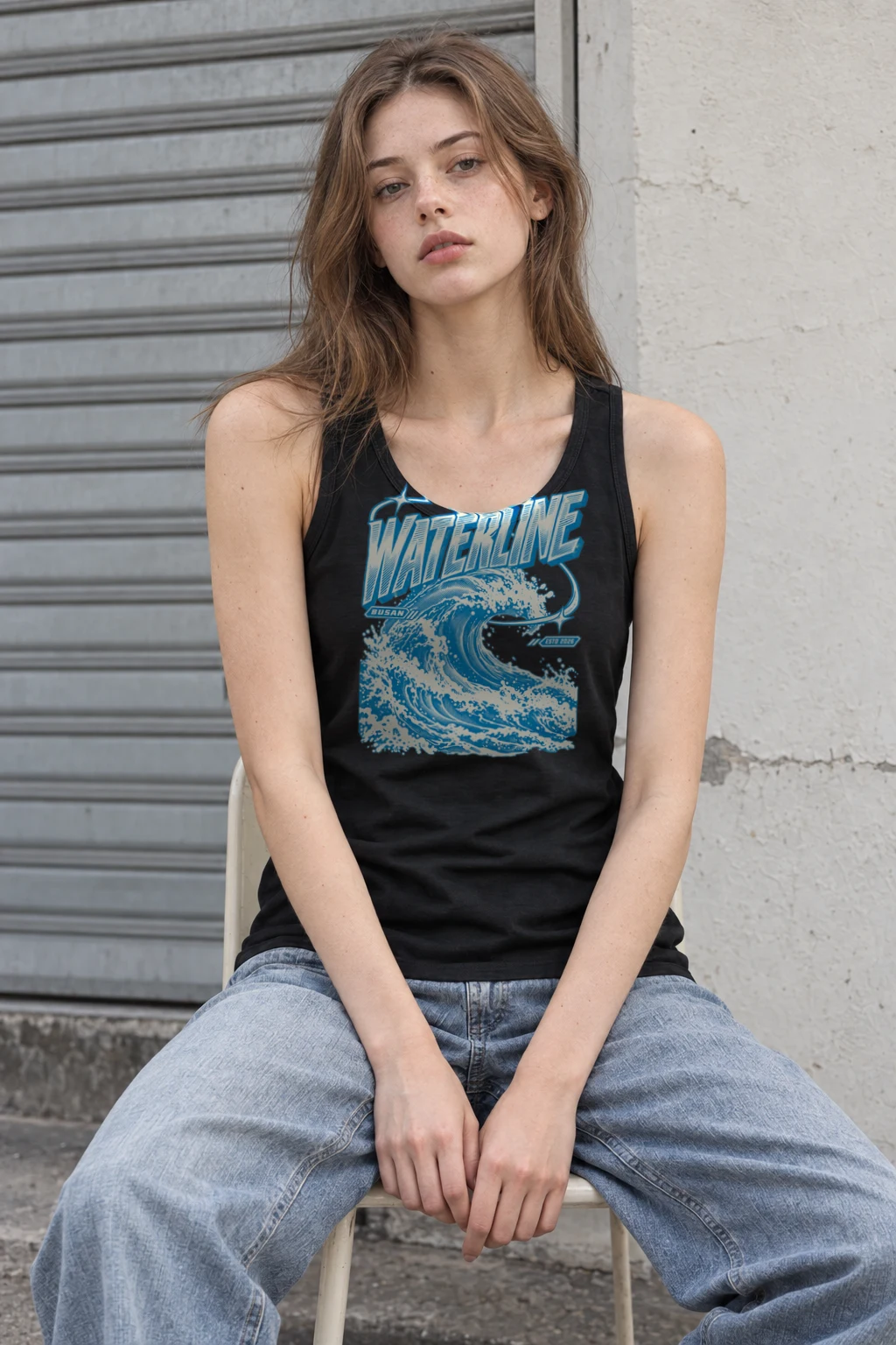 "Waterline Busan" Unisex Jersey Tank