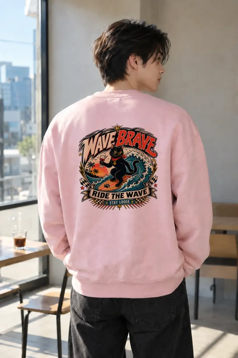 "Wave Brave" Heavy Blend Unisex Crewneck Sweatshirt | Gildan 18000