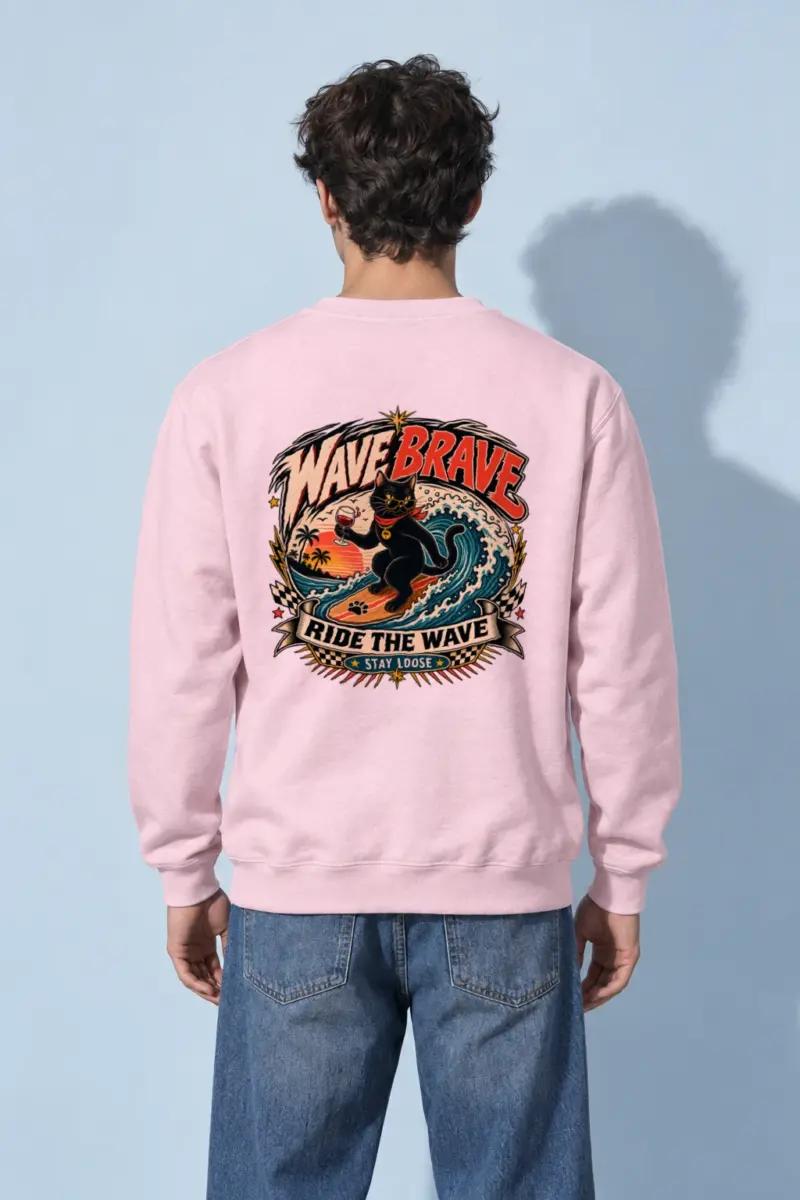 "Wave Brave" Heavy Blend Unisex Crewneck Sweatshirt | Gildan 18000