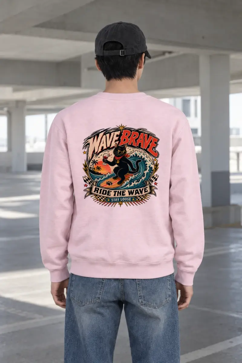 "Wave Brave" Heavy Blend Unisex Crewneck Sweatshirt | Gildan 18000
