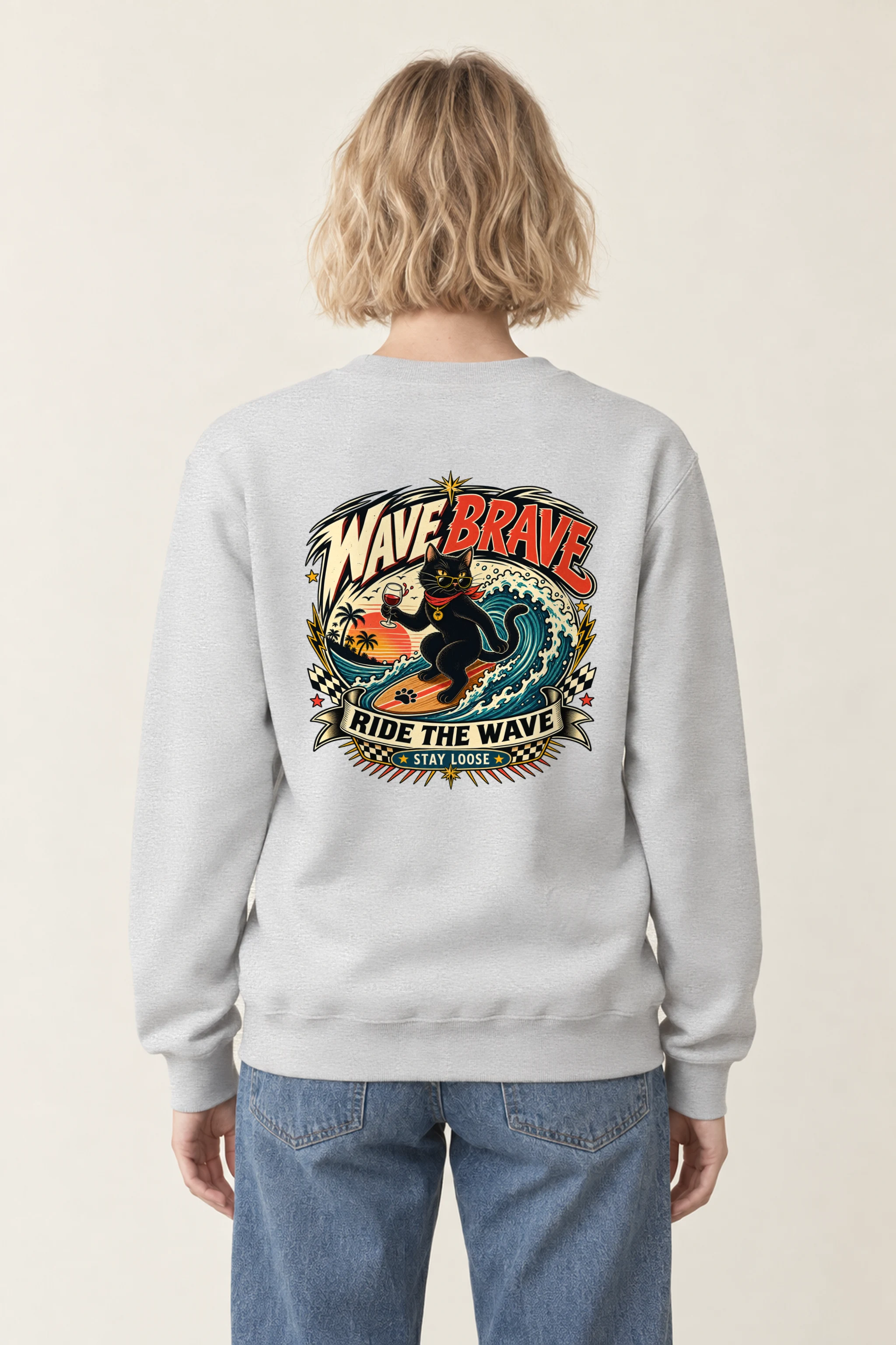 "Wave Brave" 1 Crewneck Sweatshirt