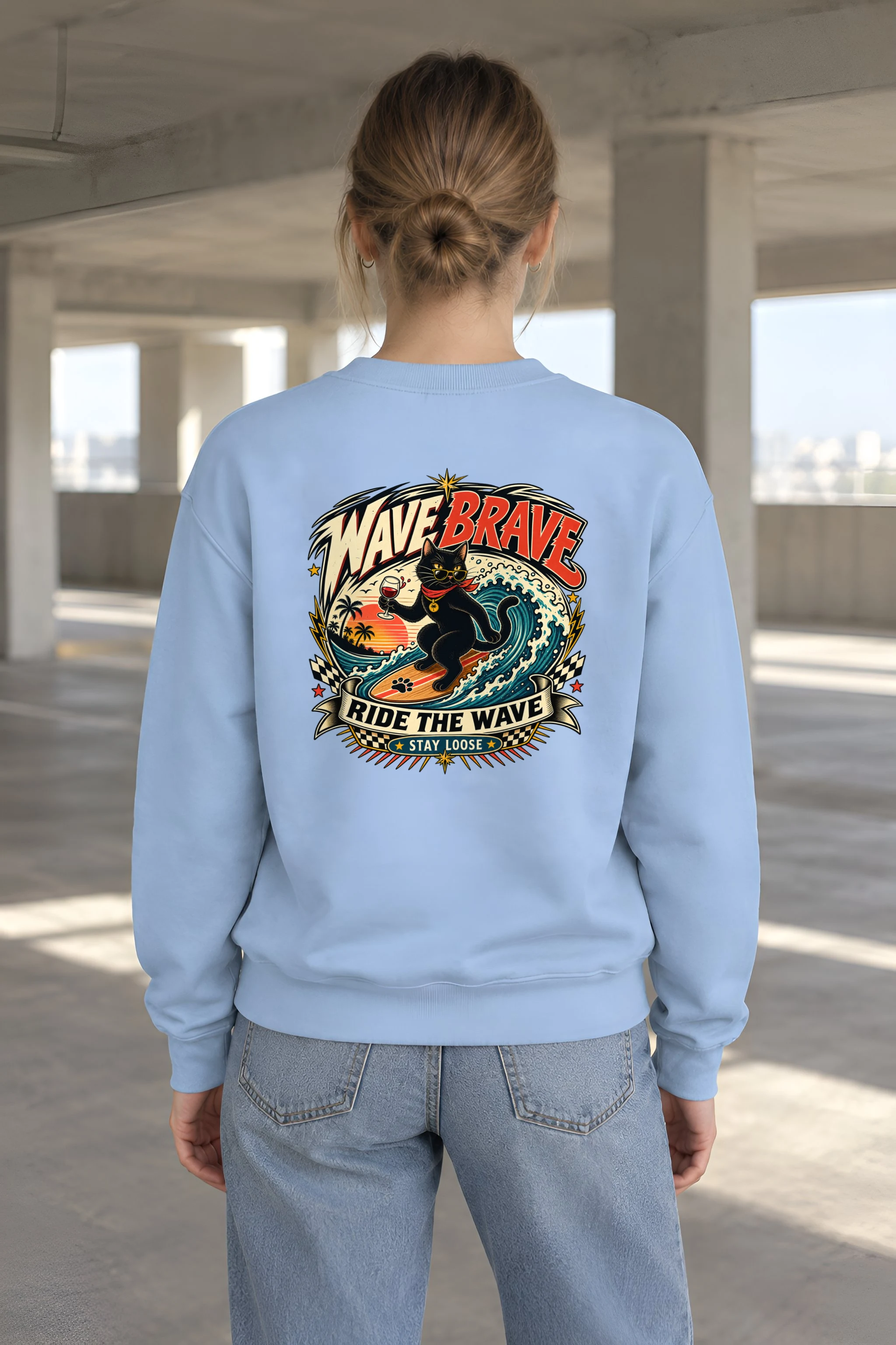 "Wave Brave" 1 Crewneck Sweatshirt