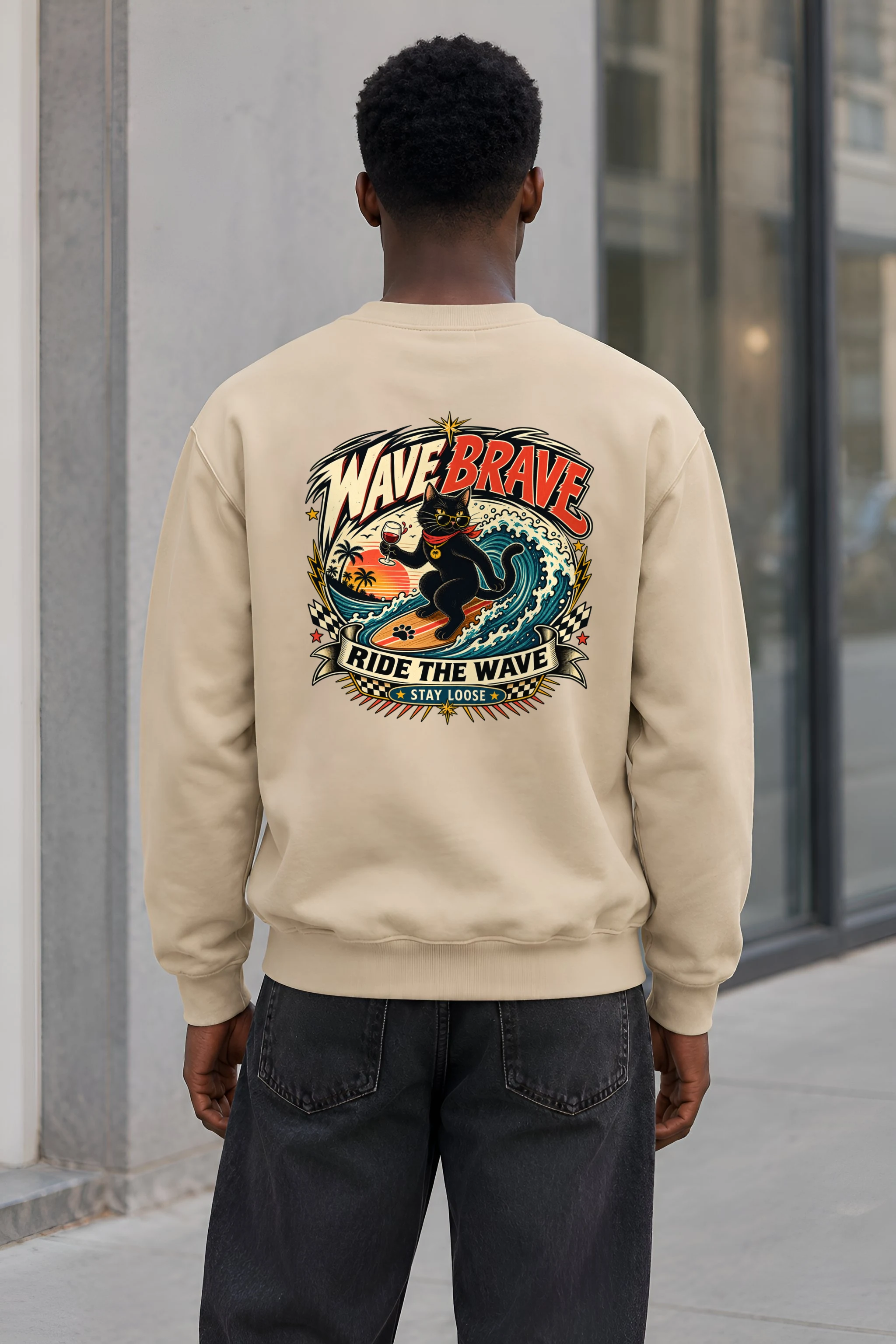 "Wave Brave" 1 Crewneck Sweatshirt