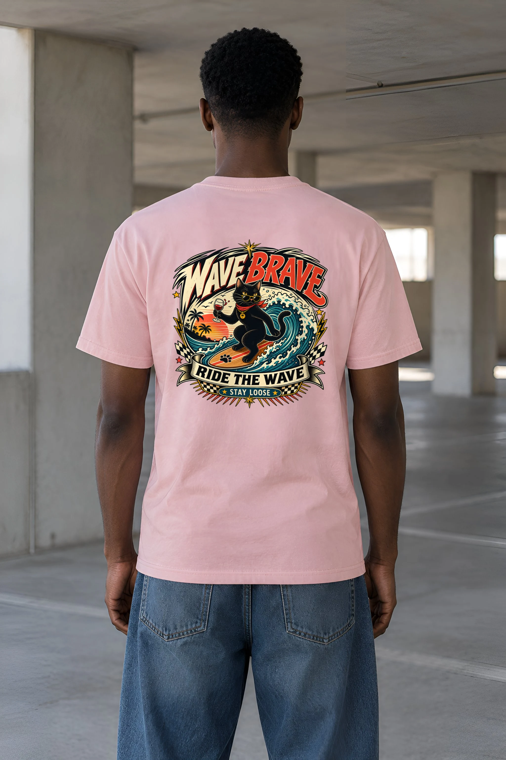 "Wave Brave" Heavyweight Unisex Crewneck T-shirt