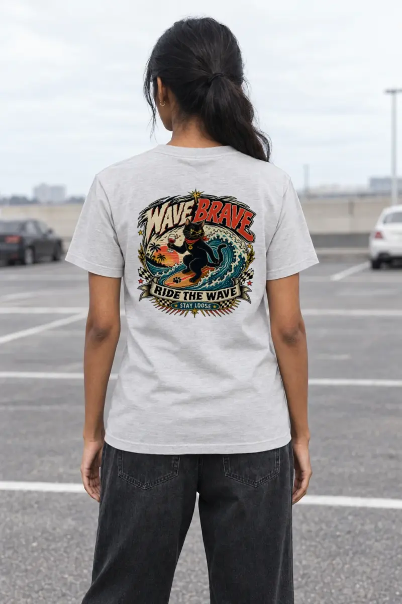 "Wave Brave" Heavyweight Unisex Crewneck T-shirt | Gildan 5000