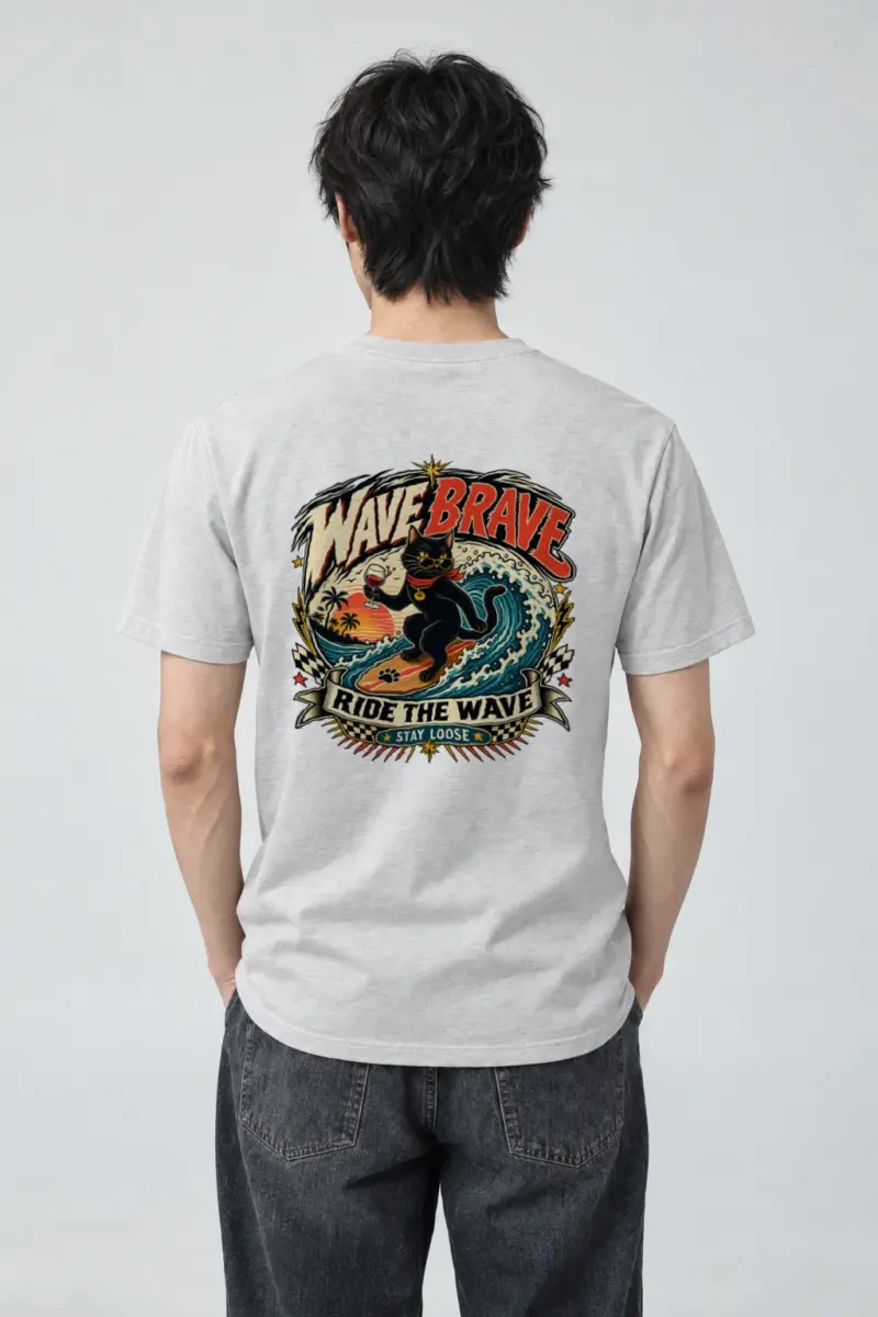 "Wave Brave" Heavyweight Unisex Crewneck T-shirt