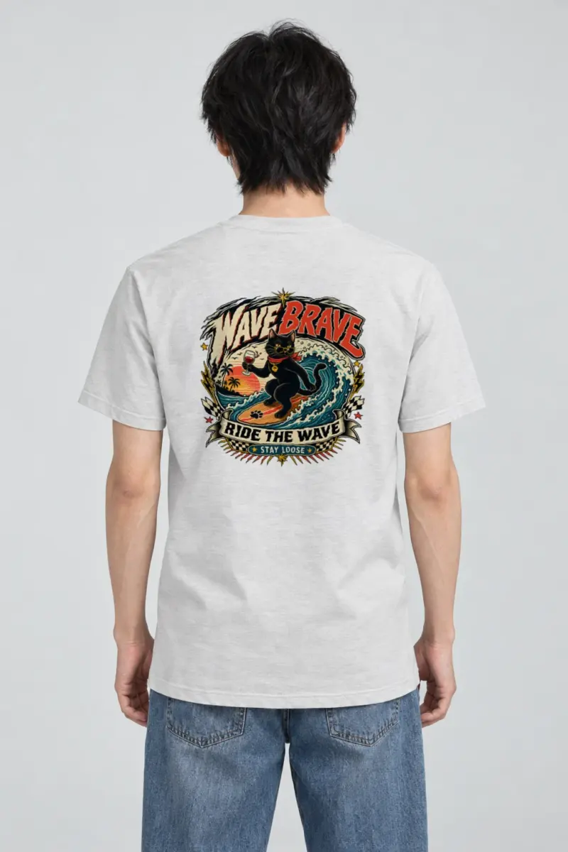 "Wave Brave" Heavyweight Unisex Crewneck T-shirt