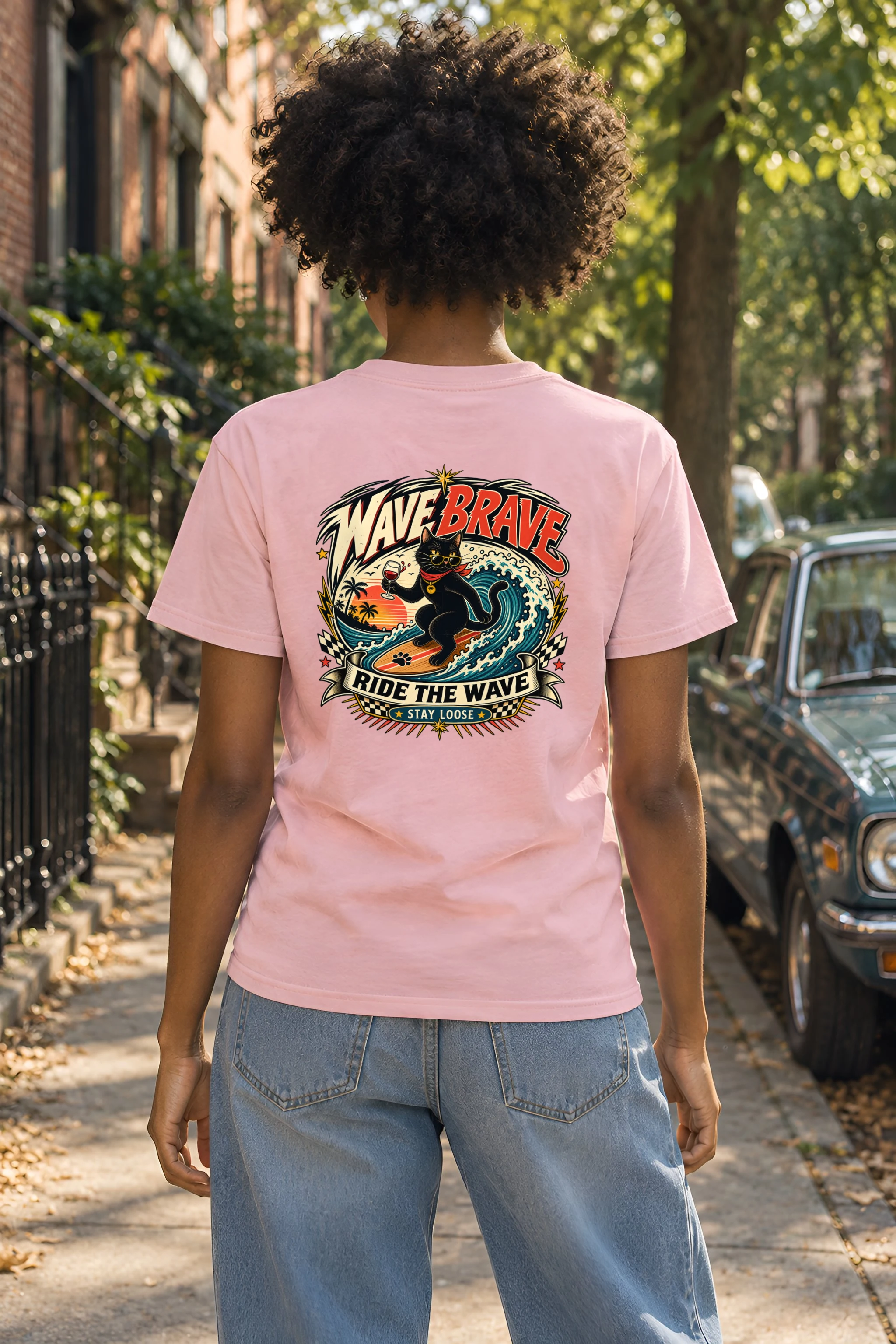 "Wave Brave" Heavyweight Unisex Crewneck T-shirt