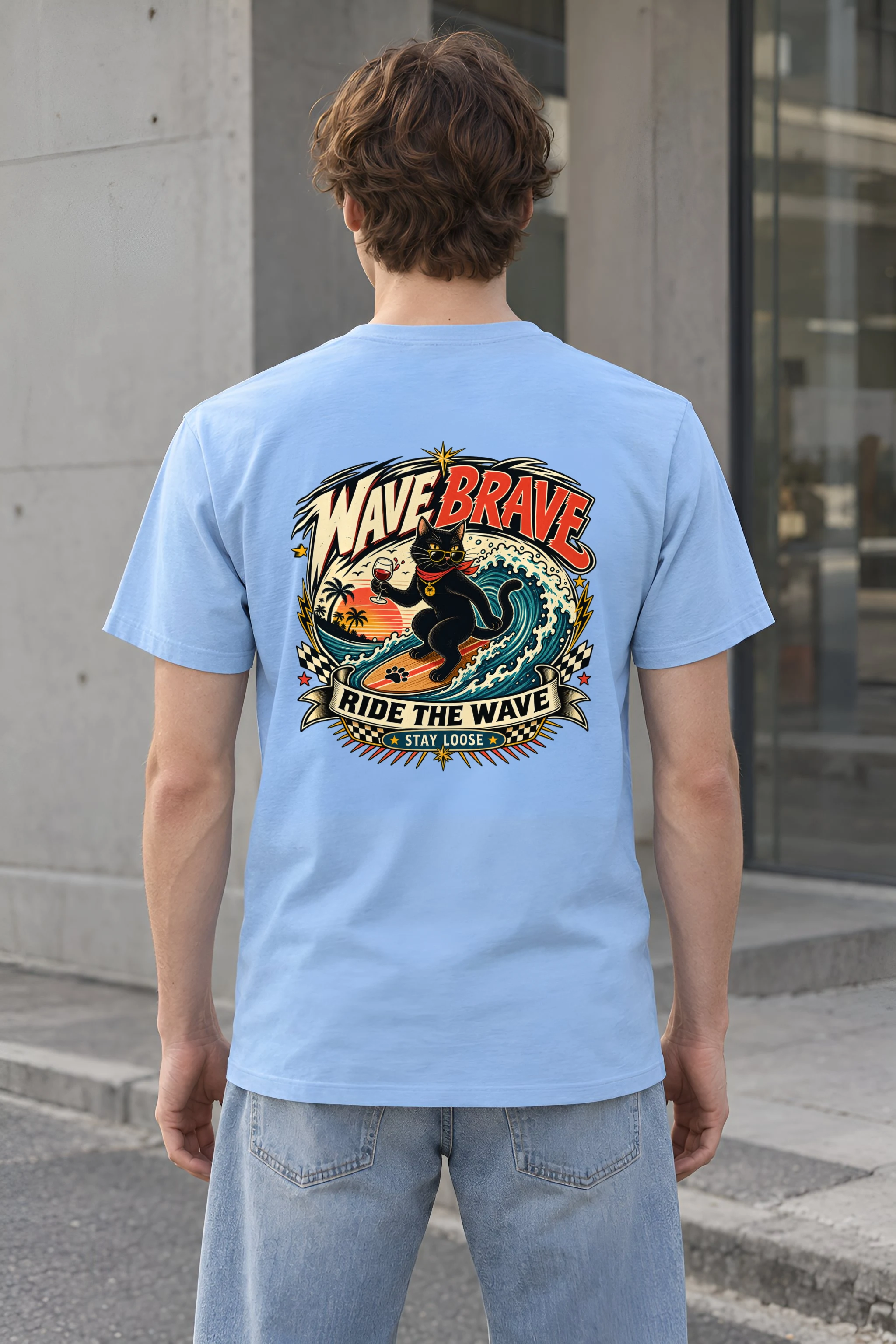 "Wave Brave" Heavyweight Unisex Crewneck T-shirt