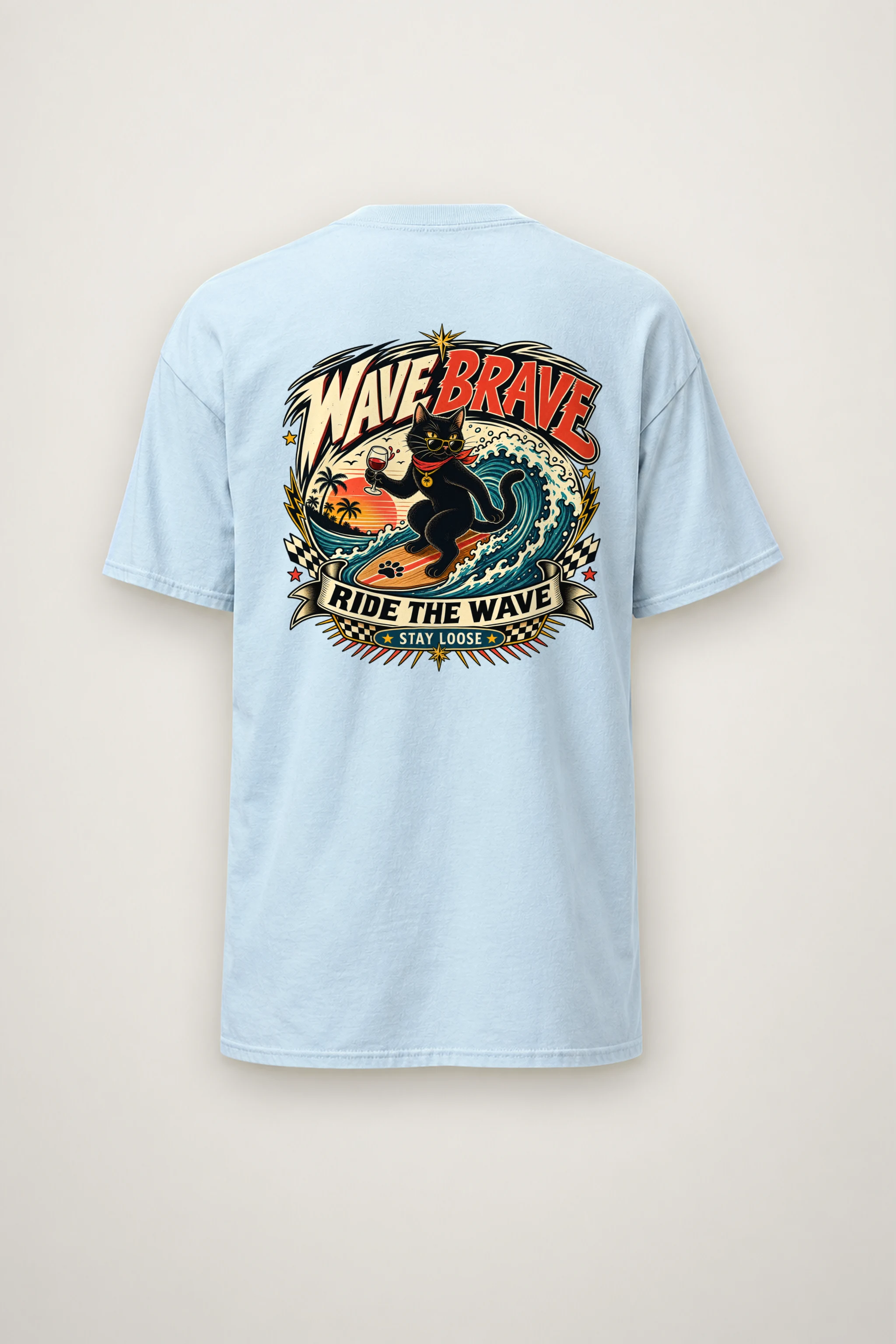 "Wave Brave" Heavyweight Unisex Crewneck T-shirt